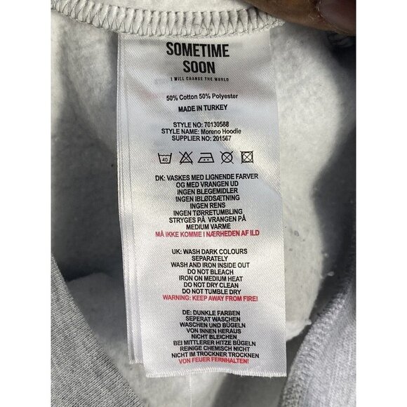 Sometime Soon Unisex Kids Gray Melange Moreno Hoodie Pullover‎ Size 5Y - Picture 5 of 5